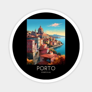 A Pop Art Travel Print of Porto - Portugal Magnet